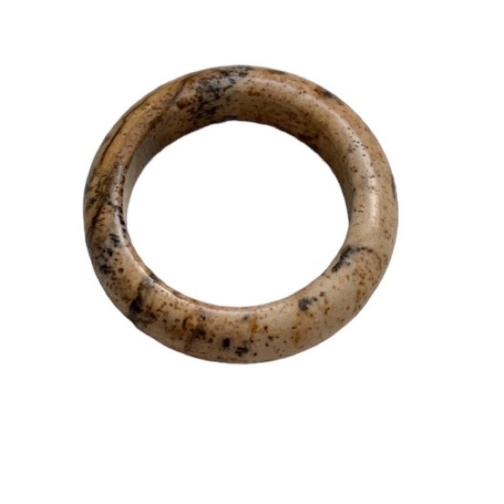 Mens Walnut Brown Marble Wedding Ring Band Unisex Size 6.5 Jewelry